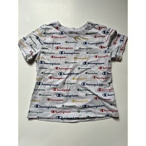 Champion Boys Logo Kids Youth White T-Shirt Size 5